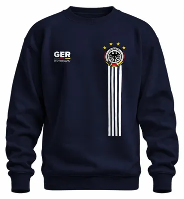 Zdjęcie produktu dla Niemcy, piłka nożna, orzeł, artykuły dla fanów, komplet koszulki i spodni, bluza, sweter, kolor granatowy, rozmiar S