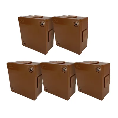 Immagine prodotto di 5x scatola da incasso 86x86x40mm IP55 4 ingressi cavi 2 viti, gommini marrone VP-21 EDO777908 EDO Technic
