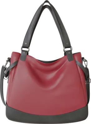 Produktbild von Damen Vegane Shopper Tasche Hobo Bag Umhänge Tasche  30655 D. Red