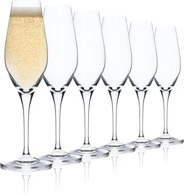 Zdjęcie produktu dla KROSNO Splendour Kryształowe kieliszki do szampana, zestaw 6 sztuk, 210 ml