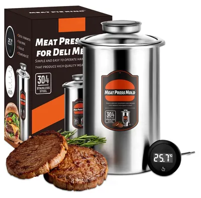 Obrázek produktu pro Lis na maso Forma na šunku na domácí uzeniny Nerezový termometr