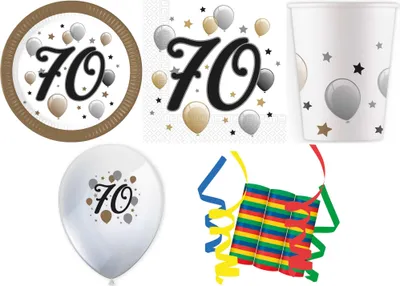 Produktbild von 96-tlg. Set Geburtstag Party Feier Fete Deko Motto Happy Birthday 70 Meilenstein