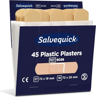 Produktbild von Salvequick Pflasterstrips wasserfest REF6036 (45 Stk. 6 x 10 Pkg. )