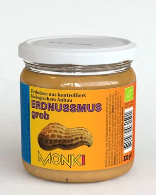 Produktbild von Monki Erdnussmus grob mit Salz - - 330g
