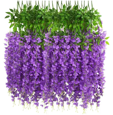 Productafbeelding van Kunstbloemengordijn, 12 stuks, paars, zijde, 110 cm, decoratie
