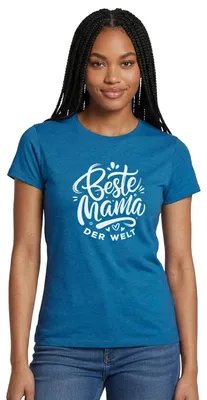Produktbild von Spreadshirt Beste Mama Der Welt | Mami Geschenk Frauen T-Shirt, S, Antikblaues Saphir meliert