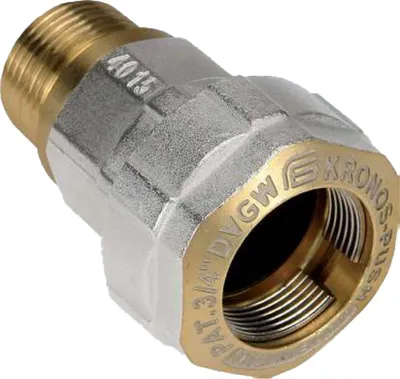Produktbild von KRONOS PUSH Messing-Klemmverbinder mit AG - für Stahlrohr Ø 21,3 mm x 1/2 Zoll AG (DN 15) DVGW ACS