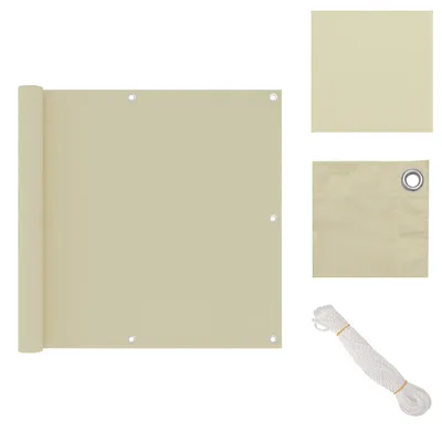 Produktbild von vidaXL Balkon-Sichtschutz Creme 90x500 cm Oxford-Gewebe -  Sonnenschirme & Sonnenschutze