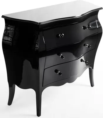 Produktbild von Casa Padrino Luxus Barock Kommode Hochglanz Schwarz - Handgefertigte Massivholz Kommode mit 3 Schubladen - Luxus Möbel im Barockstil - Barock Möbel - Barock Einrichtung - Edel & Prunkvoll