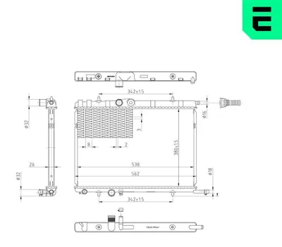 Produktbild von ERA 673258 Kühler Wasserkühler Motorkühler passend für PEUGEOT 2008 Kombi (CU) 206 Schrägheck (2A/C) 206 CC (2D) 308 SW I (4E, 4H) 307 CC (3B) 307