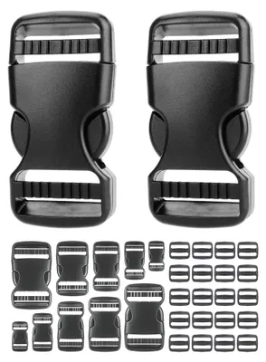 Produktbild von Steckschnallen-Set - Ersatzschnallen für Rucksäcke - Reparaturzubehör - Schwarz, 38 mm