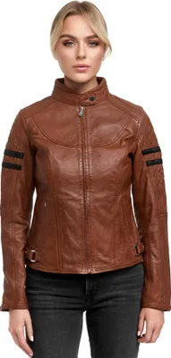 Image de Veste en cuir pour femme Tazzio F513 (cognac, M)