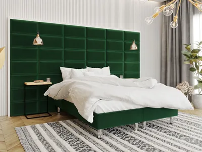 Produktbild von MIRJAN24 Boxspringbett Lux für Wandpaneel, Doppelbett mit Matratze, Schlafzimmer (Farbe: Manila 35, Größe: 140x200 cm)