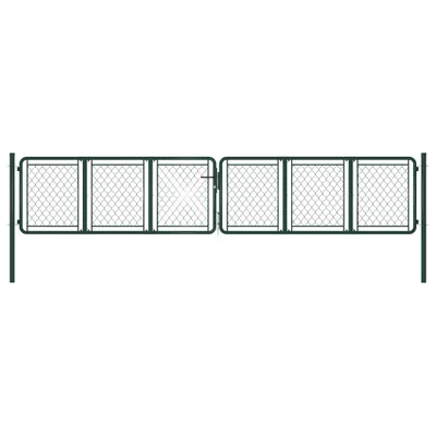 Image de vidaXL Portail de jardin acier 400 x 75 cm vert