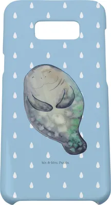 Produktbild von Mr. & Mrs. Panda Samsung Galaxy S8 plus Handyhülle  Seekuh Happy - Blau Pastell - Geschenk, Freundin, Achtsamkeit, Hülle, Handy, Meer, Case, Liebeskummer, Cover, Respekt