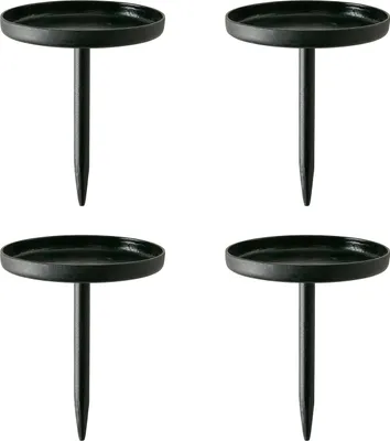 Produktbild von 4 x Adventsstecker / Kerzenstecker / Kerzenteller für Adventskranz 8 cm schwarz