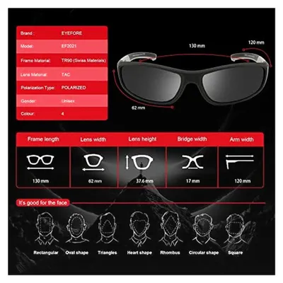 Produktbild von Polarisiert Sonnenbrille für Herren und Damen, Sportbrille in Schwarz mit UV400 Schutz