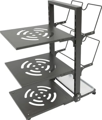 Produktbild von Topfregal Topf und Pfannenregal  Grau  verstellbarer Topf Organisator