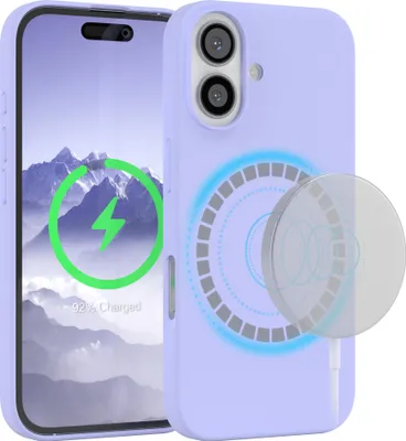 Produktbild von EAZY CASE Silikon MagSafe Handyhülle kompatibel mit Apple iPhone 16 Hülle mit Kameraschutz, Silikonhülle, Schutzhülle Lila