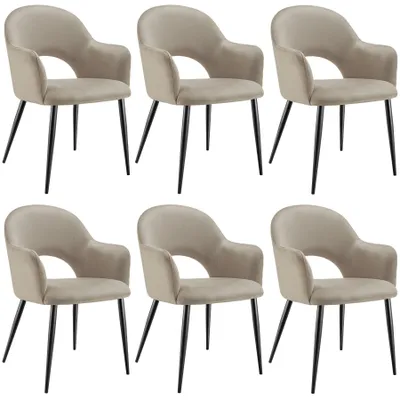 Produktbild von tectake® Armlehnstuhl Sachel in Samtoptik, gepolstert 57 x 61,5 x 87,5 cm