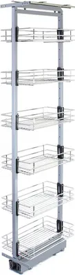 Immagine prodotto di KuKoo Arredamento da cucina Scaffale da incasso Mobile da cucina Scaffale per mobile da cucina Scaffale aggiuntivo Cestello da cucina  Scaffale da cucina Scaffale estraibile con funzione Soft Close 1900-2200 mm (altezza) - Regolabile in altezza fino a 220 cm