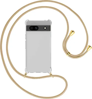 Produktbild von Handykette Backcover-Schutzhülle mit Band (Metall goldfarben) für Google Pixel 7a - caramel