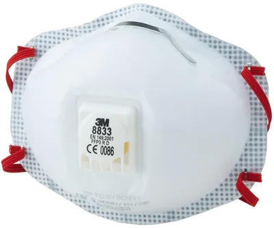 Image de 3M Masque de protection respiratoire 8833, EN 149, FFP3 R D 8833 (Filtre à particules fines)
