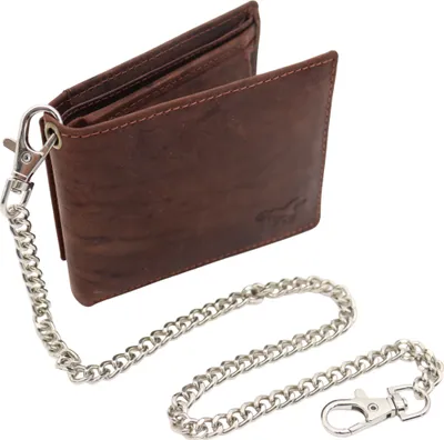 Produktbild von Herrengeldbörse - Kompakt - Geldbörsenkette - Kettenbrieftasche – Jägerbraun
