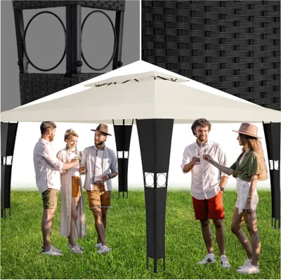 Produktbild von Rattan Gartenpavillon Mona 4 x 3 m