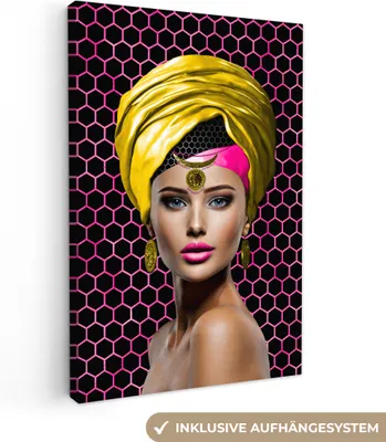 Obrázek produktu pro OneMillionCanvasses® - Obrazy na plátně - 90x140 cm, Žena - Barvy - Abstraktní, Nástěnné umění tisk Nástěnná dekorace - Nástěnná dekorace - Ložnice