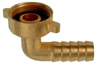 Produktbild von Winkelverschraubung 90° IG 3/4" für Wasserhähne mit AG 3/4" und Wasserschläuche 1/2", Messing