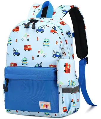 Productafbeelding van Rugzak voor kinderen, lichtblauw, geschikt voor peutergroep en kleuterschool, met een klein muntgeldzakje