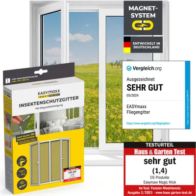 Produktbild von EASYmaxx Insect Protect Insektenschutzgitter mit Magnet - Fenster bis 110x130cm