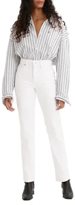 Immagine prodotto di Jeans da donna Levi's modello 724, vita alta e gamba dritta, colore bianco "Western", taglia 30W / 30L