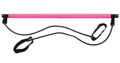 Image de Pilates Sticks barre de fitness avec caoutchouc rose