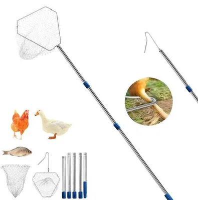 Immagine prodotto di Asta per la cattura dei polli - Regolabile con scalette di cattura - Pezzo unico - Lunghezza 99-198 cm