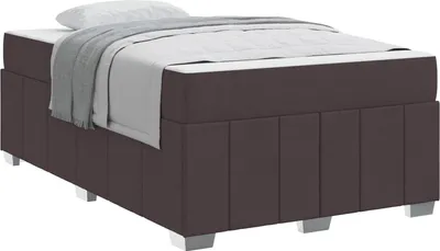 Produktbild von vidaXL Bettrahmen mit Matratze Dunkelbraun 120 x 200 cm Stoff