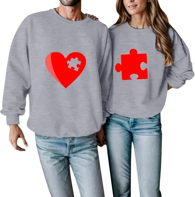 Immagine prodotto di Felpe con cappuccio oversize da uomo, felpe da coppia per San Valentino e felpe per uomo e donna