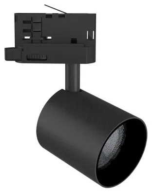 Image de Spot LED sur Rail Noir Triphasé 24W 36° TRIAC Dimmable - Blanc Neutre 4000K - 5500K