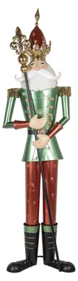 Produktbild von Clayre & Eef Dekorationsfigur Nussknacker 64x48x235 cm Grün Rot Metall