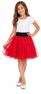 Produktbild von Fantasie Kostüm Petticoat Tüllrock für Mädchen - Rot