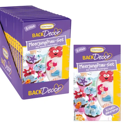 Produktbild von BackDekor 8 Meerjungfrauen aus Zucker, VKE mit 15 Stück