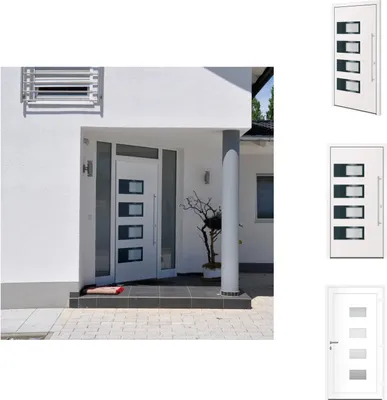 Produktbild von vidaXL Haustür Weiß 100x200 cm Aluminium und PVC -  Haustüren