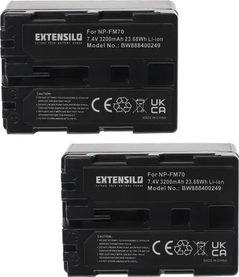 Produktbild von EXTENSILO 2x Akku kompatibel mit Sony DCR-DVD101E, DCR-DVD100, DCR-DVD200E, DCR-DVD101, DCR-DVD200, DCR-DVD100E Kamera (3200 mAh, 7,4 V, Li-Ion)