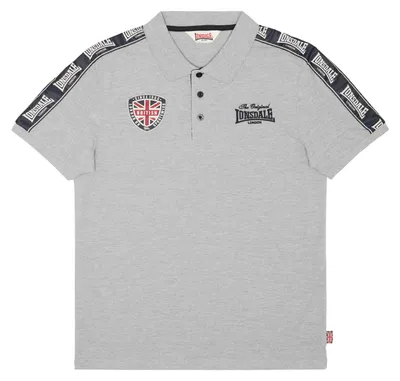 Immagine prodotto di Polo da uomo vestibilità normale PELTON Grigio melange/Blu navy scuro/Ecru XL Lonsdale