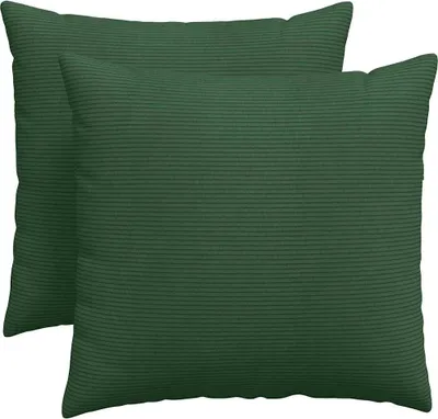 Image de vidaXL Coussins de canapé 2 pièces vert foncé 50 x 50 cm tissu velours côtelé