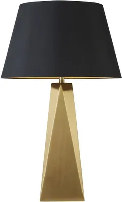 Obrázek produktu pro Stolní lampa kovová látková E27 kulatá Ø 33 cm 58 cm ve zlato-černém retro designu