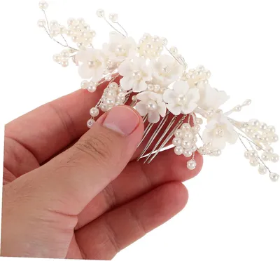 Produktbild von Beiger Haarschmuck für Brautjungfern und Damen mit dekorativen Haarkämmen