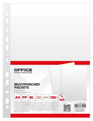 Immagine prodotto di Prodotti per ufficio: confezione di buste trasparenti in PP A4 da 45 micron