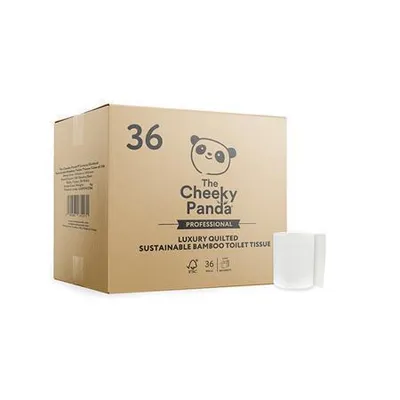 Obrázok produktu pre Toaletný papier, biely, bambusový, 3-vrstvový, malá rolka, 36 roliek, CHEEKY PANDA LQTOILT36